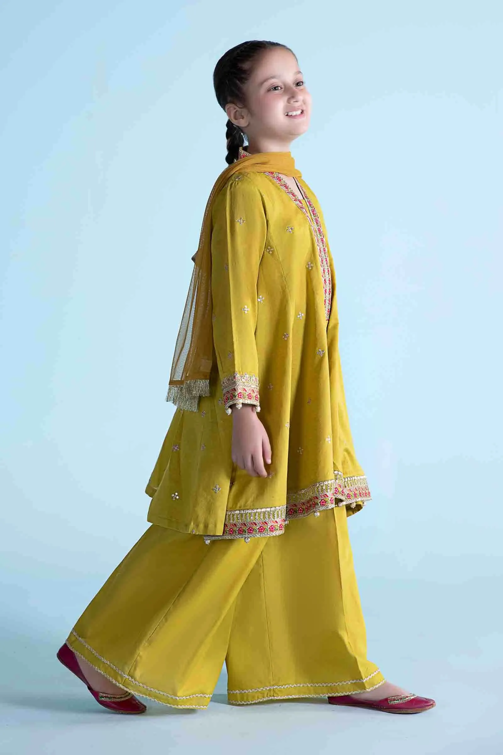3 Piece Dyed Dobby Lawn Suit | MKD-EA24-10