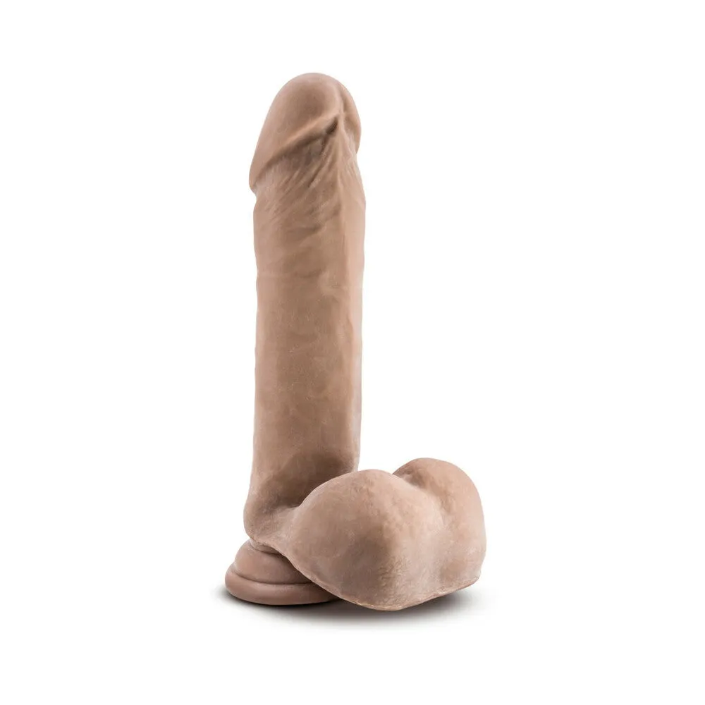 Au Naturel 8 in. Posable Dual Density Dildo with Balls Tan