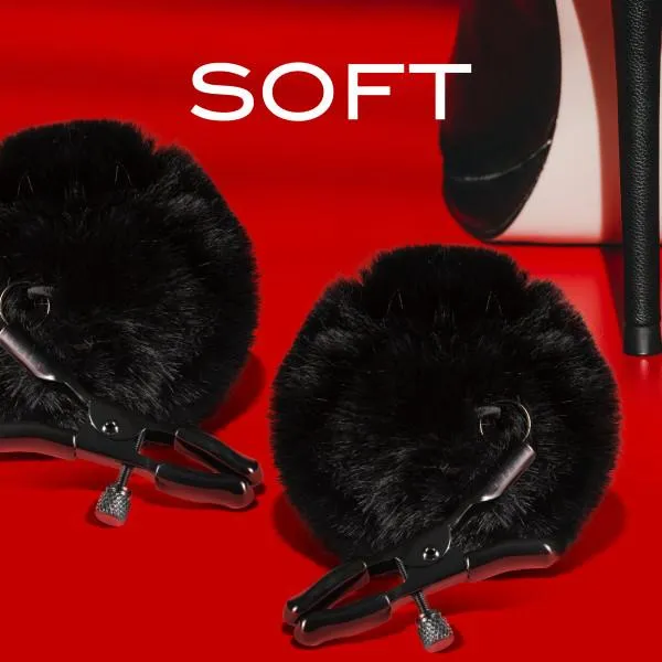 Blush Noir Pom Adjustable Nipple Clamps