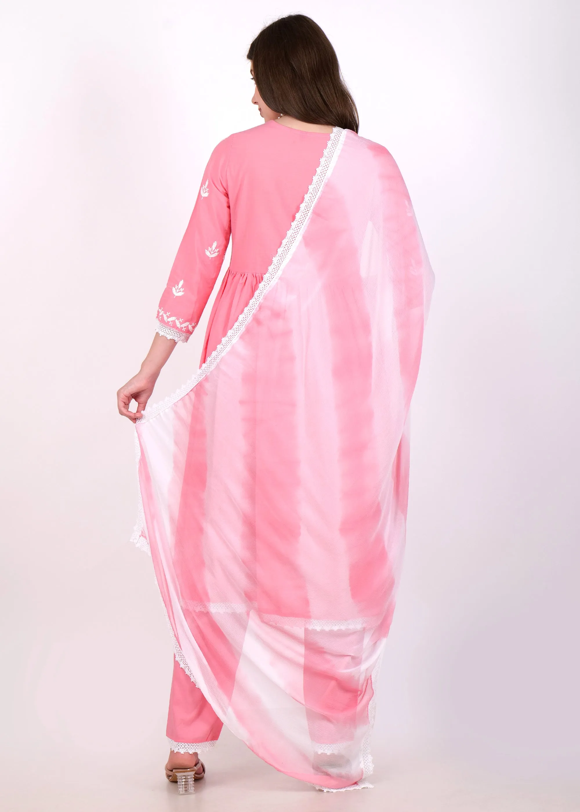 Blush Pink Embroidered Suit Set