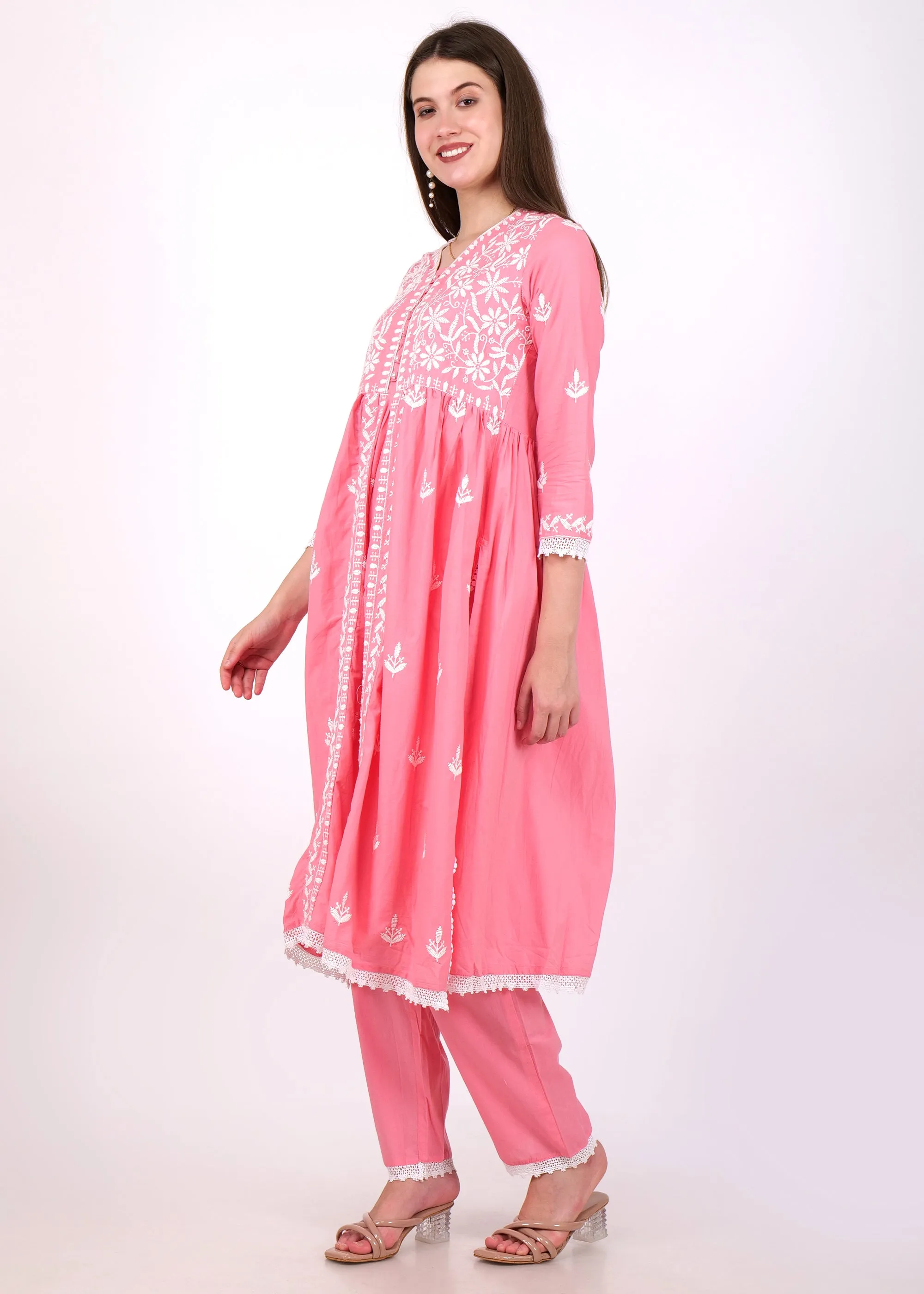 Blush Pink Embroidered Suit Set