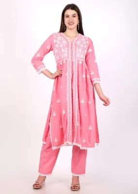 Blush Pink Embroidered Suit Set