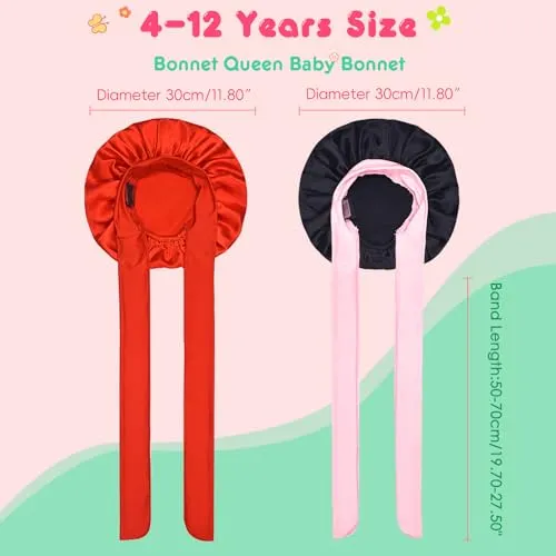 BONNET QUEEN Baby Bonnet Kids Bonnet Satin Newborn Bonnet Toddler Bonnets for Girls Boys with Tie Band Bow Baby Bonnet 6-12 Months 2Pcs Smile & Whales