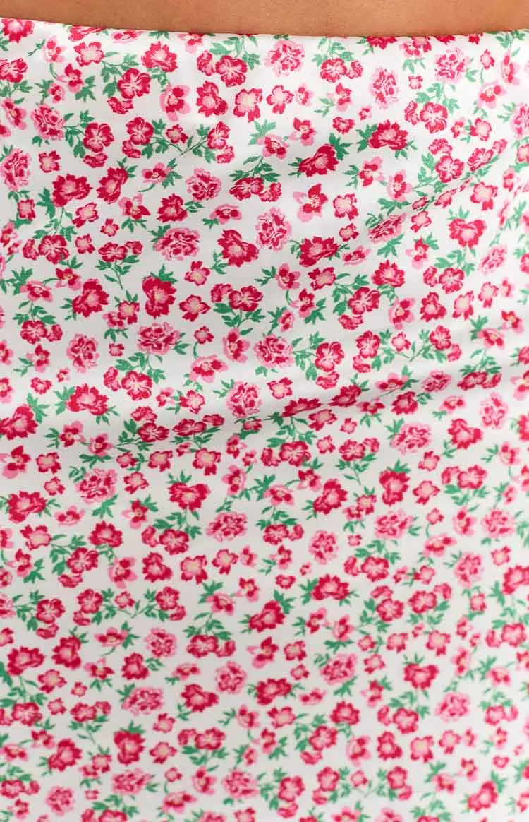 Eliza Pink Floral Mini Skirt