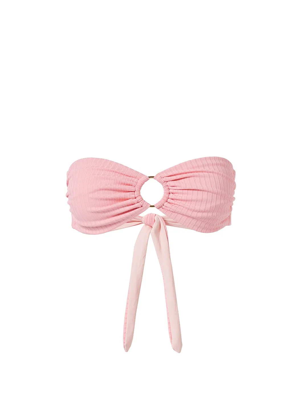 Evita Blush Ribbed Bikini Top