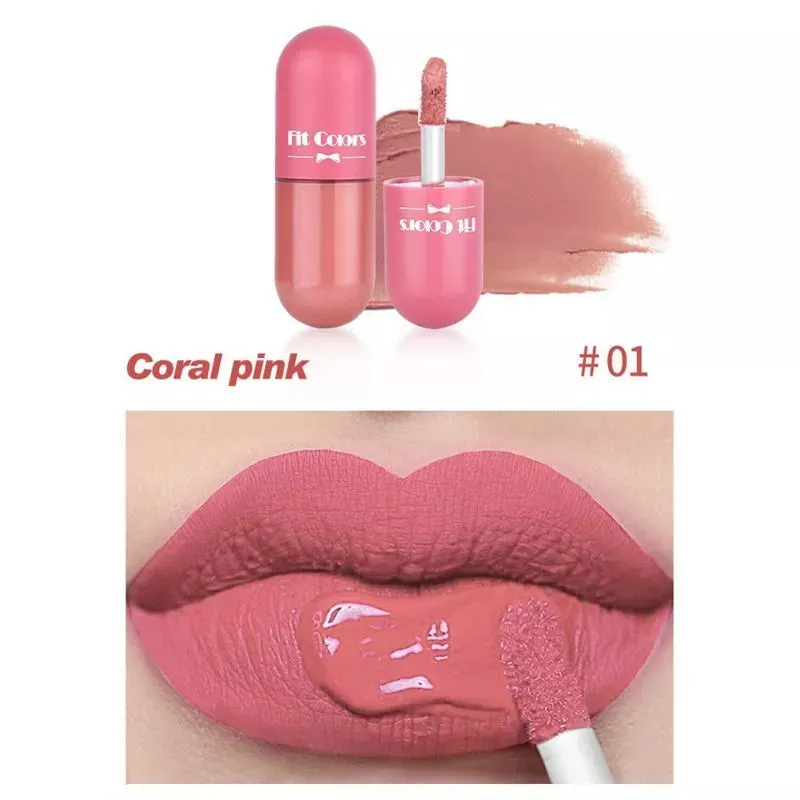 Fit Colors - 5pcs Mini Capsule Lipgloss Set Waterproof & Long-lasting