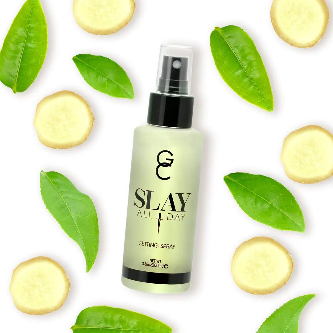 GC Make Up Setting Spray - Gerard Cosmetics Slay All Day Green Tea Scented - OIL CONTROL, MATTE FINISH facial mist & makeup sealer, Keeps makeup fresh all day- 3.38oz (100ml) CRUELTY FREE, USA MADE