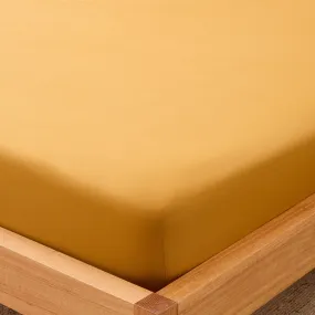 Leo Washed Cotton - Mustard Kids Fitted Sheet