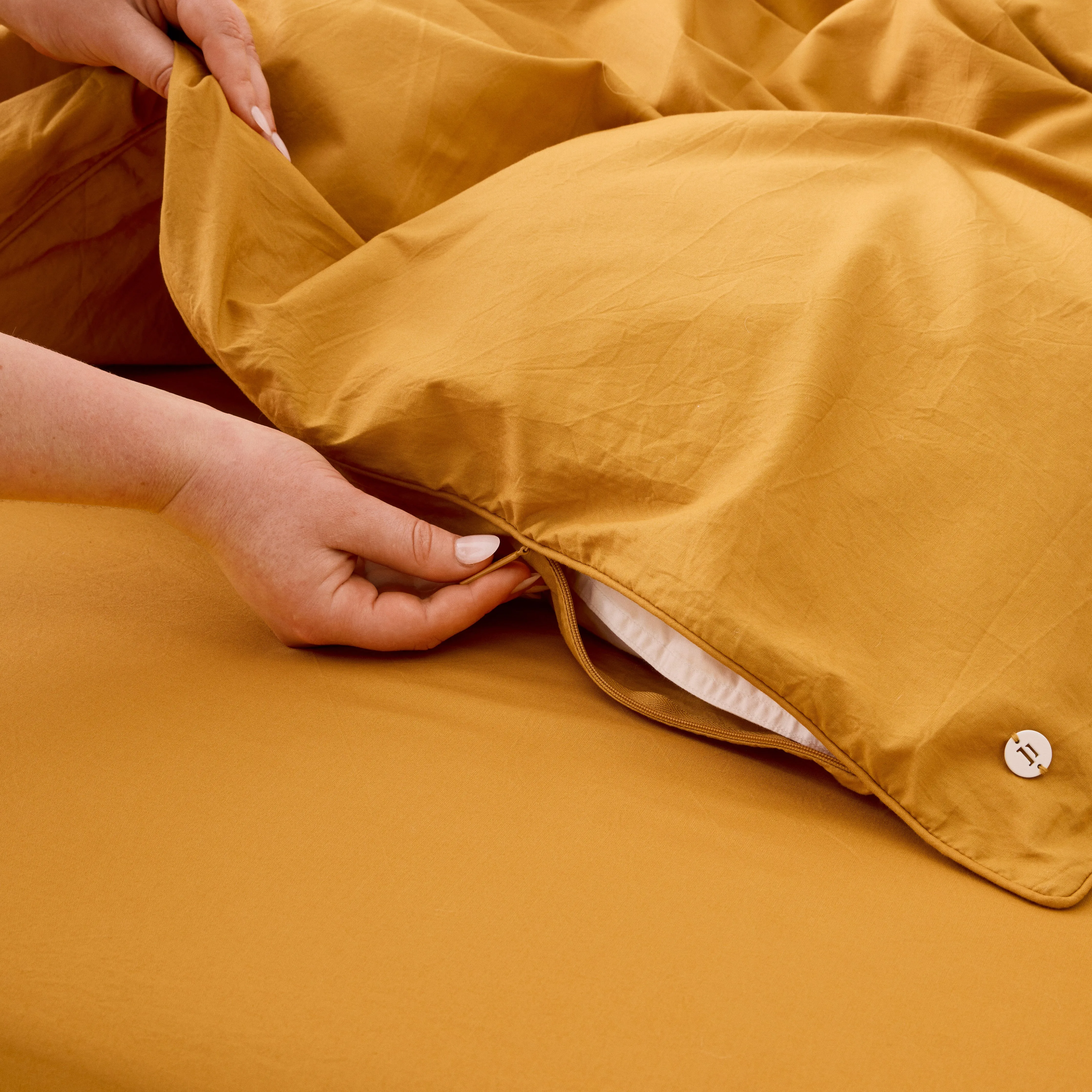 Leo Washed Cotton - Mustard Kids Quilt Cover