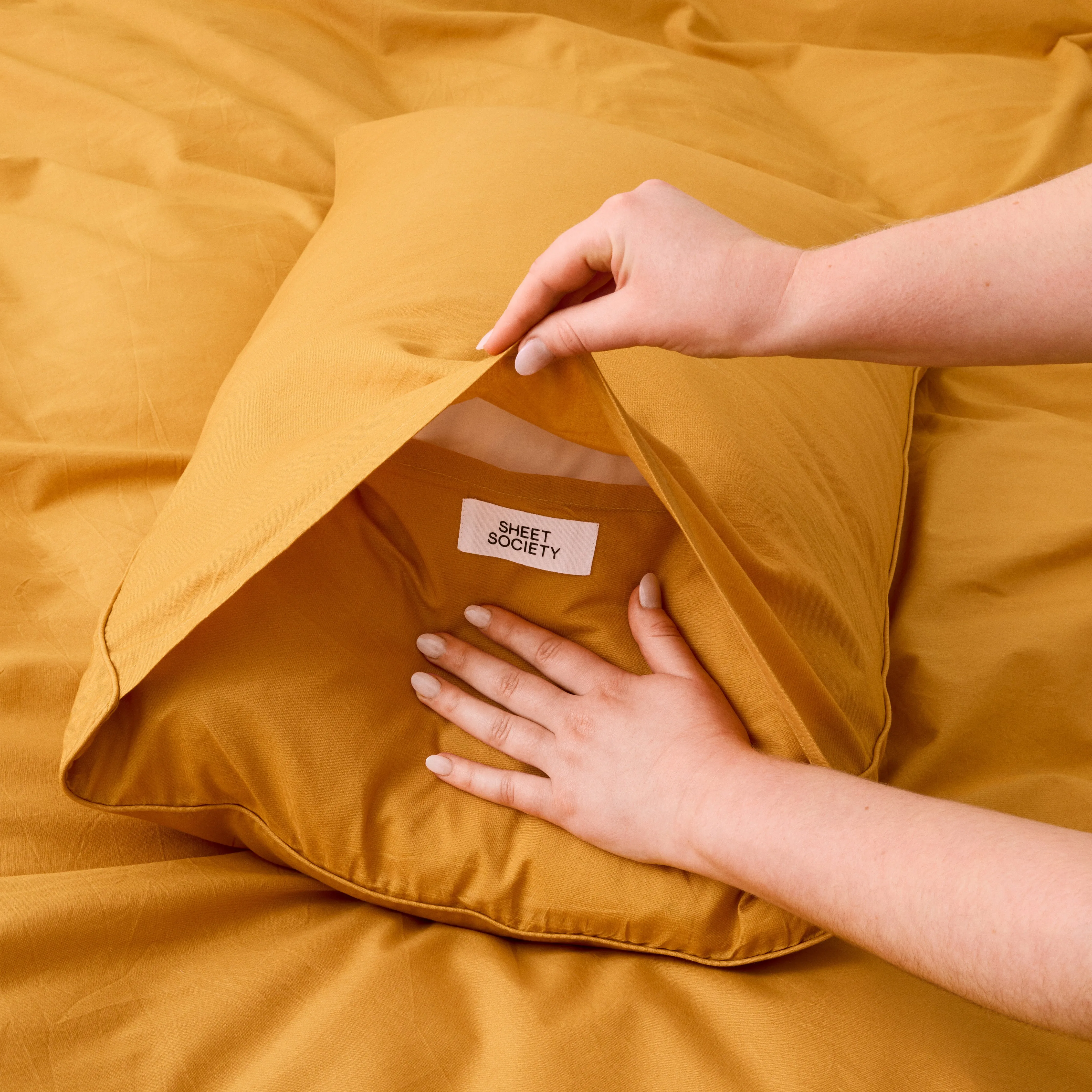 Leo Washed Cotton - Mustard Kids Quilt Cover