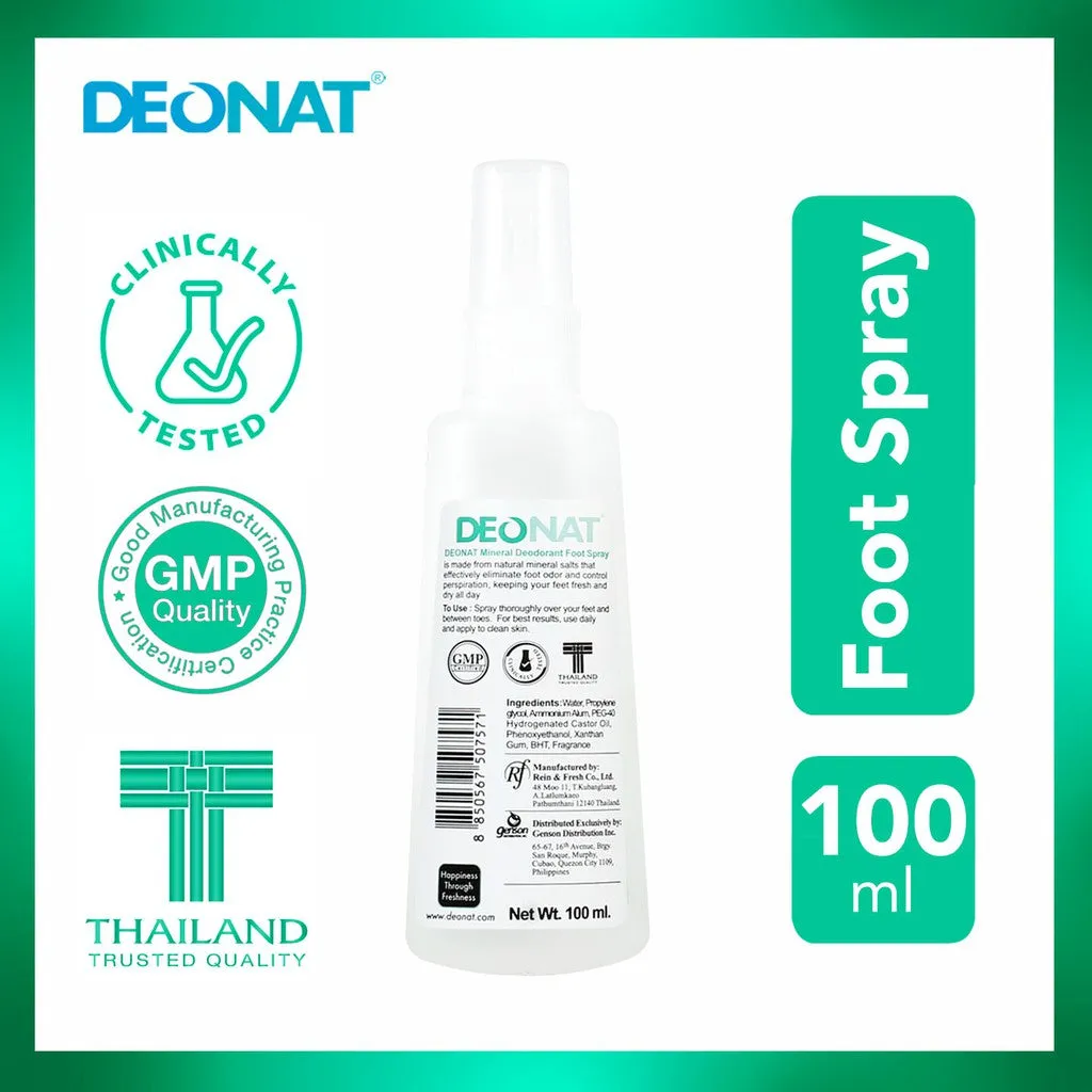 Luxe Organix DEONAT Mineral Deodorant Foot Spray 100ml