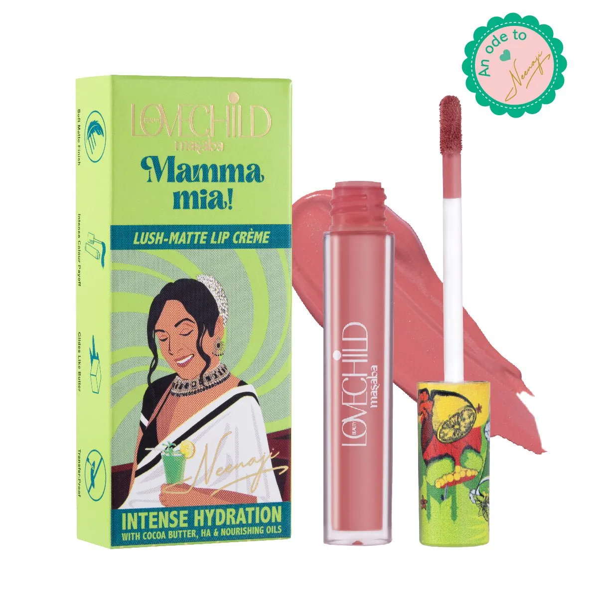 Meetha Jaljeera- Mamma mia! Lush-Matte Lip Crème  (Mauve Pink) Intense Hydration