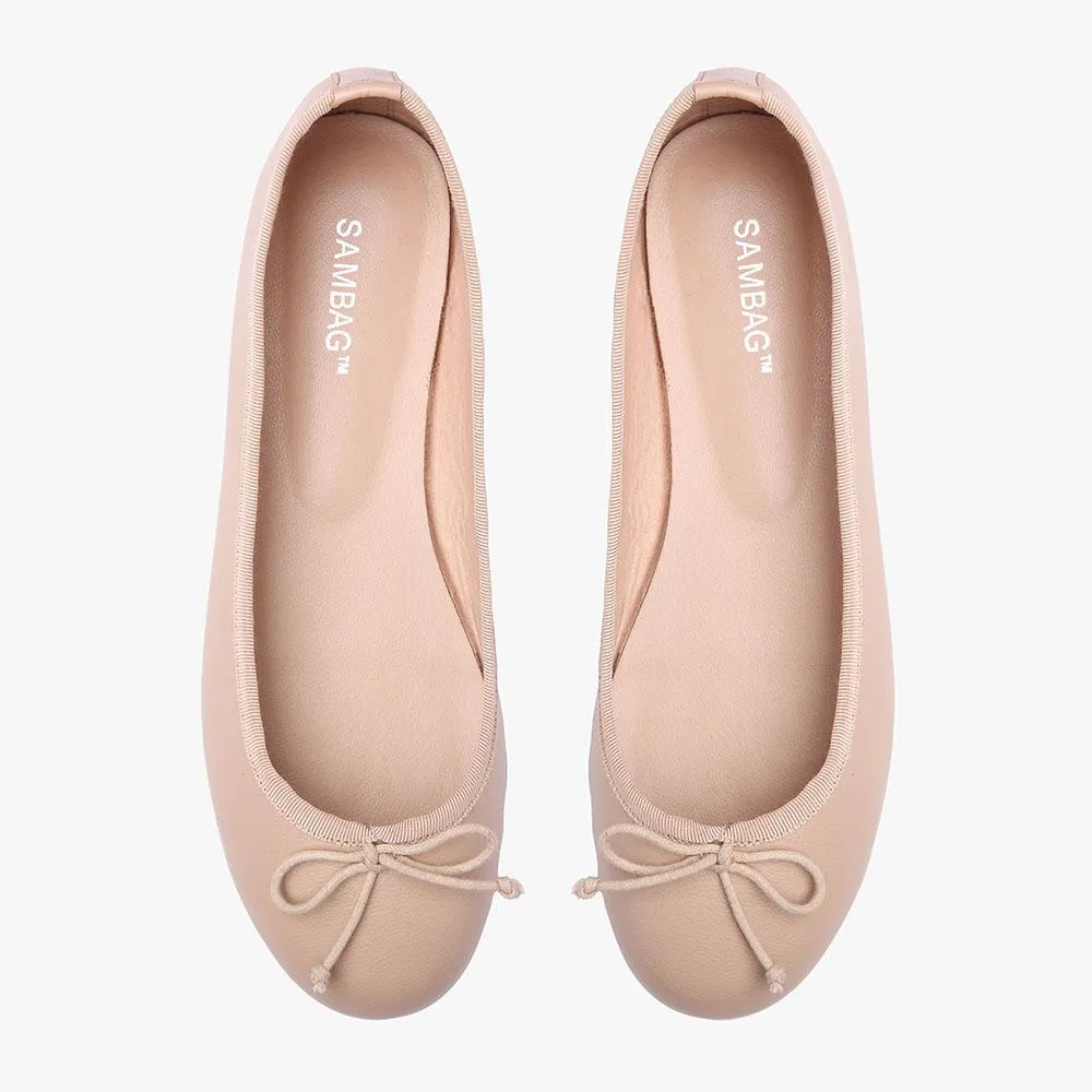 Natalie Blush Leather Ballet Flat
