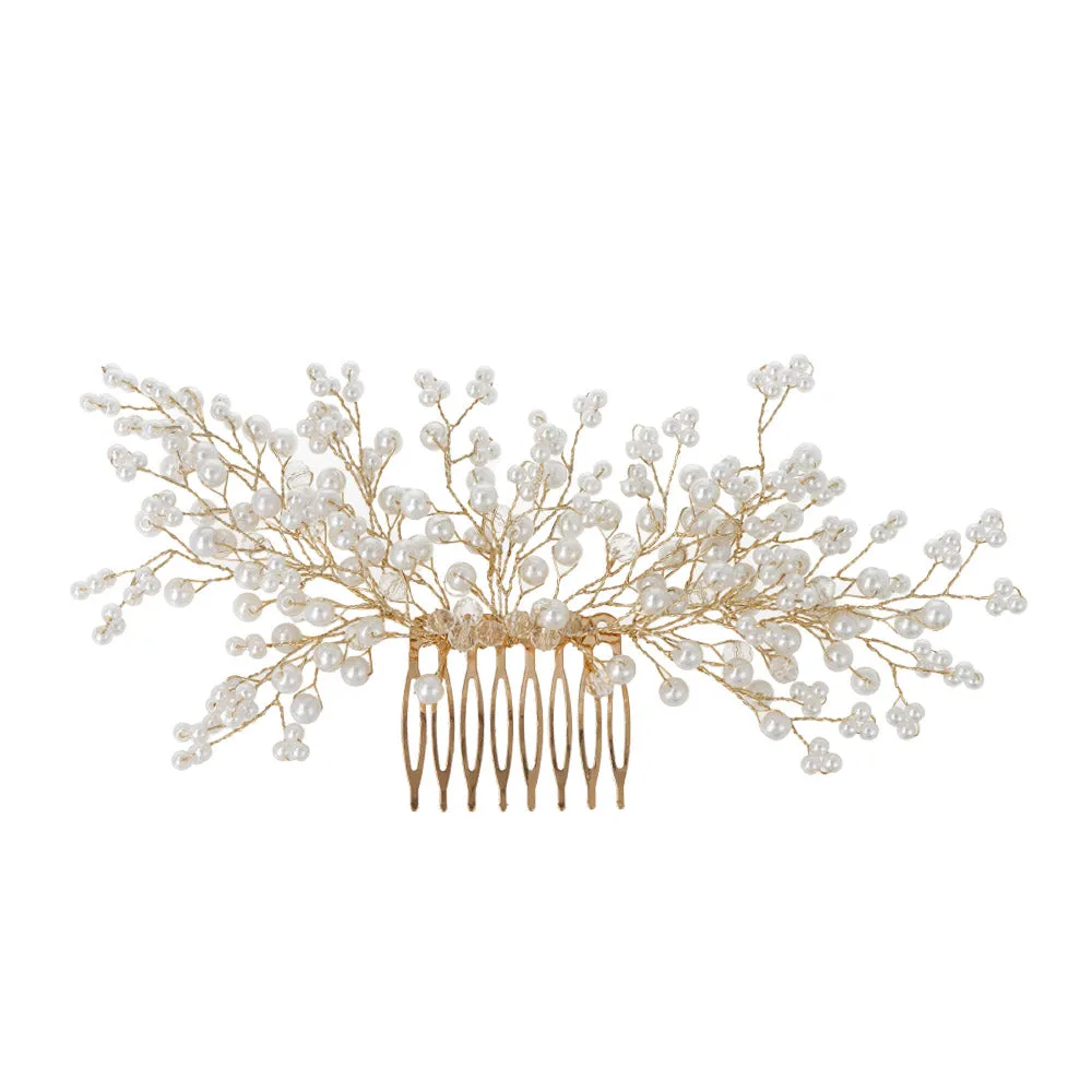 Pearly Spray Bridal Hair Comb