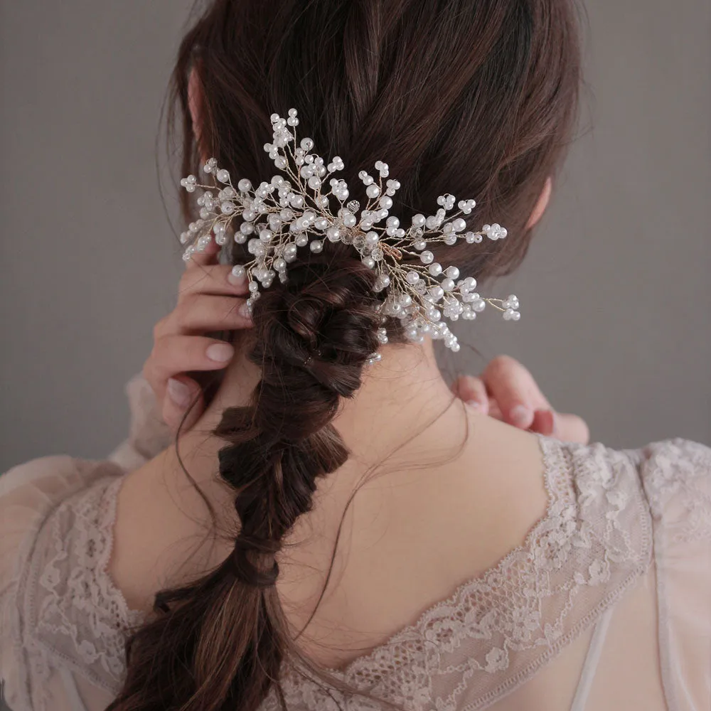 Pearly Spray Bridal Hair Comb