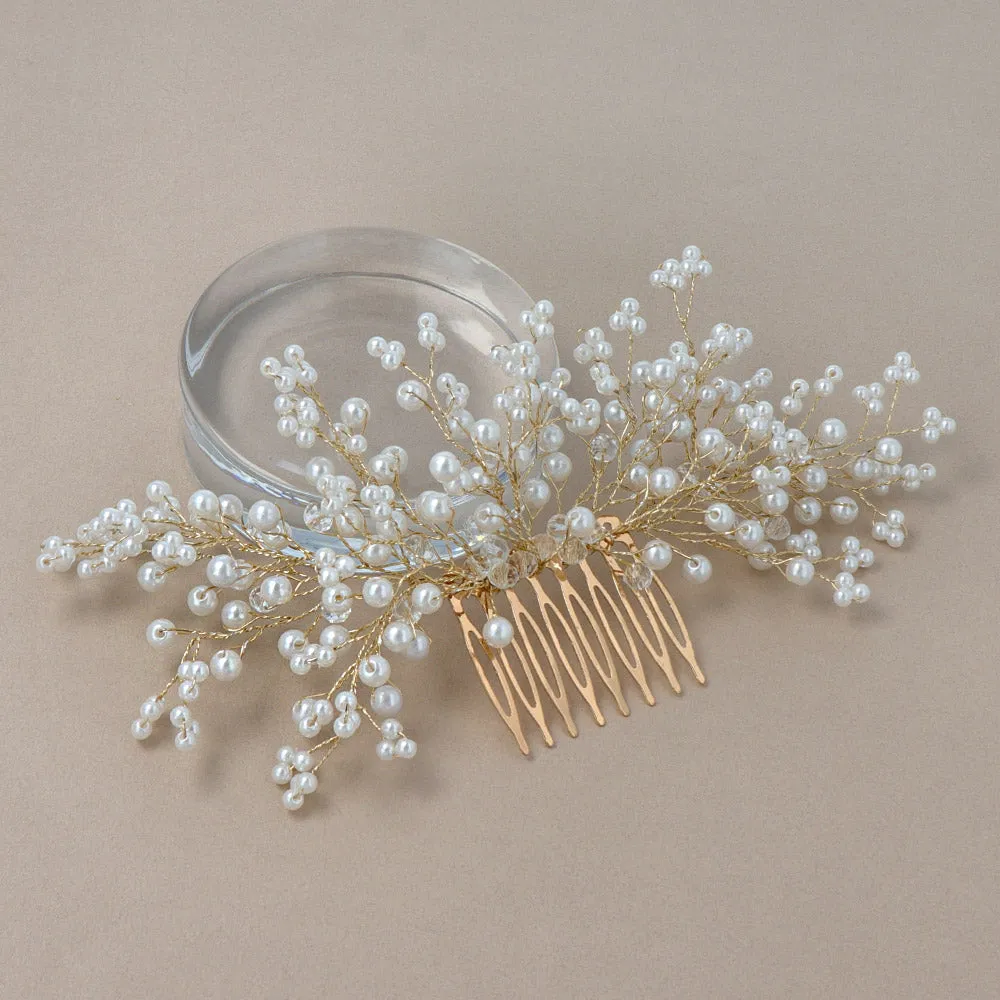 Pearly Spray Bridal Hair Comb
