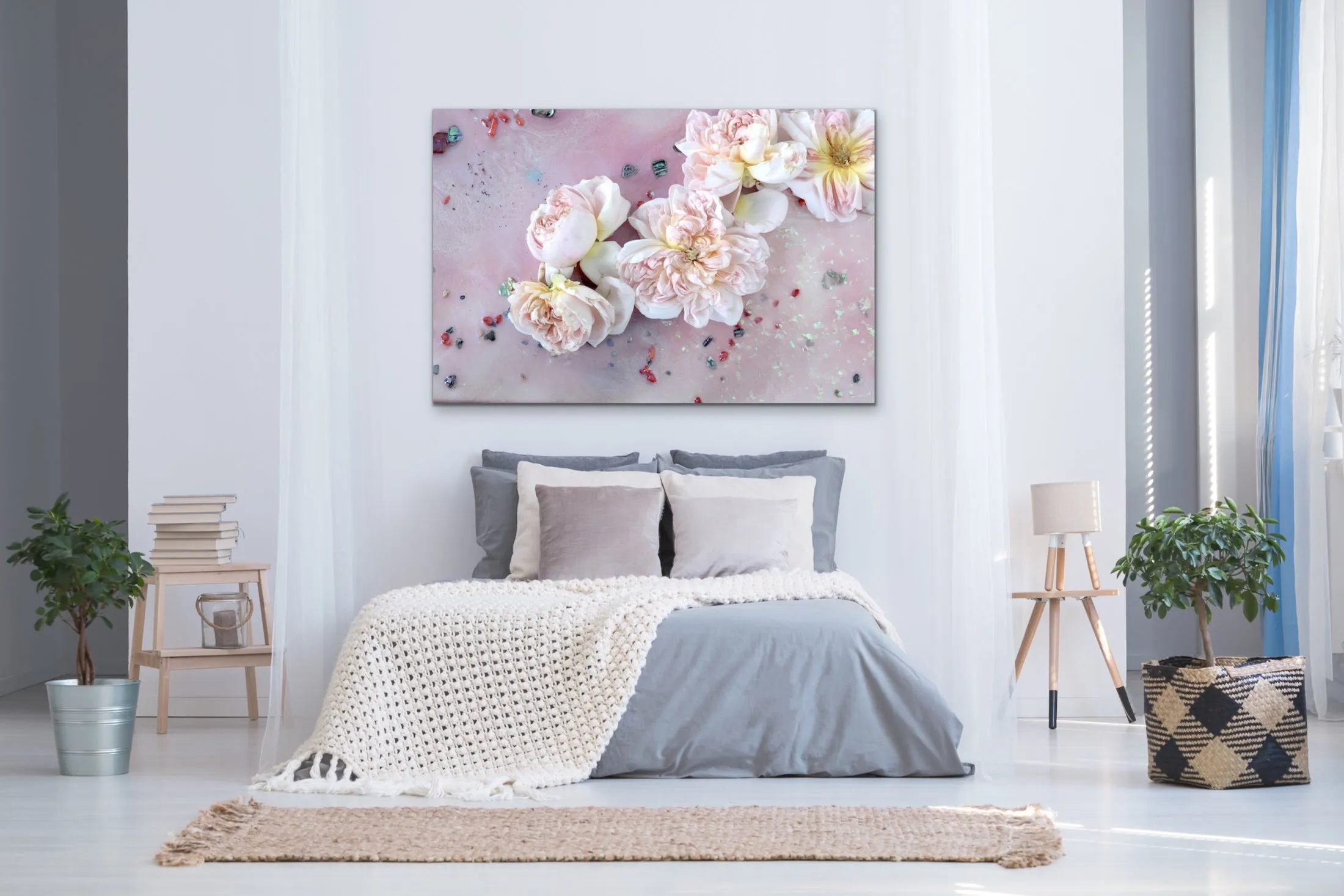 Rose Art and Kisses. Soft Pastel Rose Artwork. Limited Edition Print