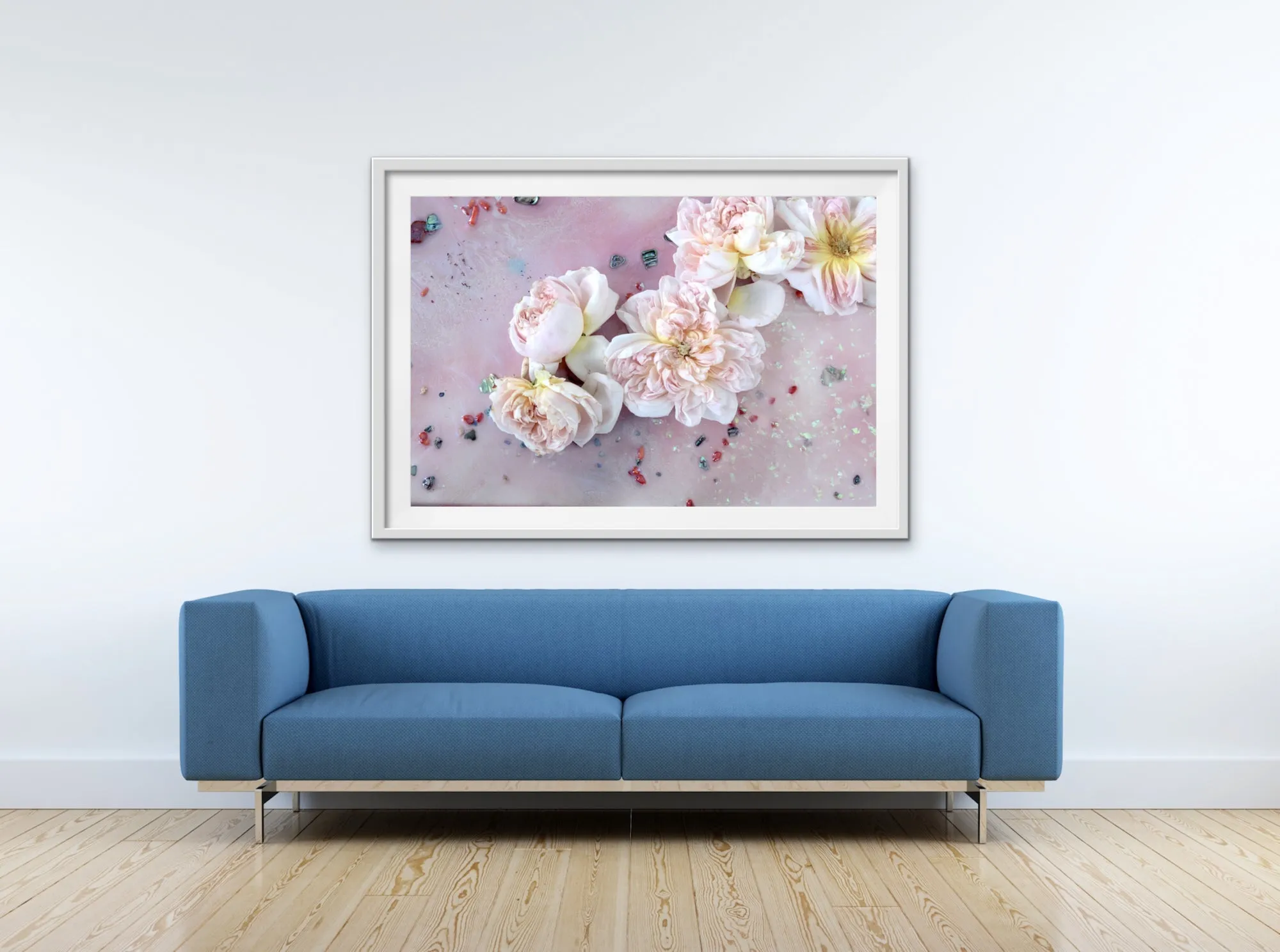 Rose Art and Kisses. Soft Pastel Rose Artwork. Limited Edition Print